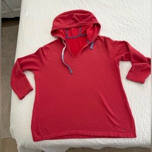 NAUTICA size Large red tunic sweat shirt EUC